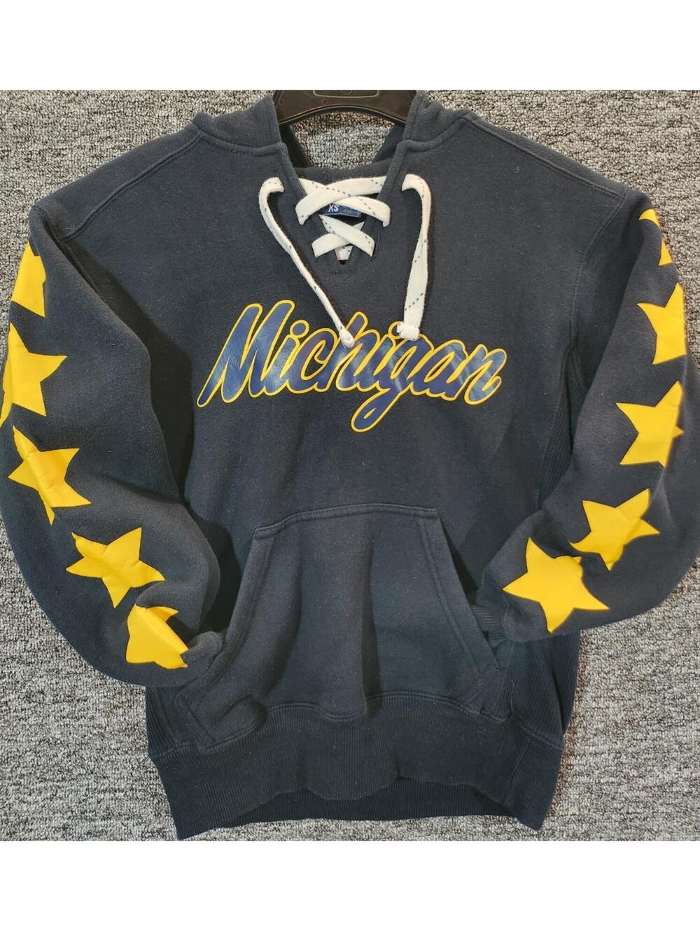 J. America Michigan Wolverines Hoodie Sweatshirt XS Navy Yellow
